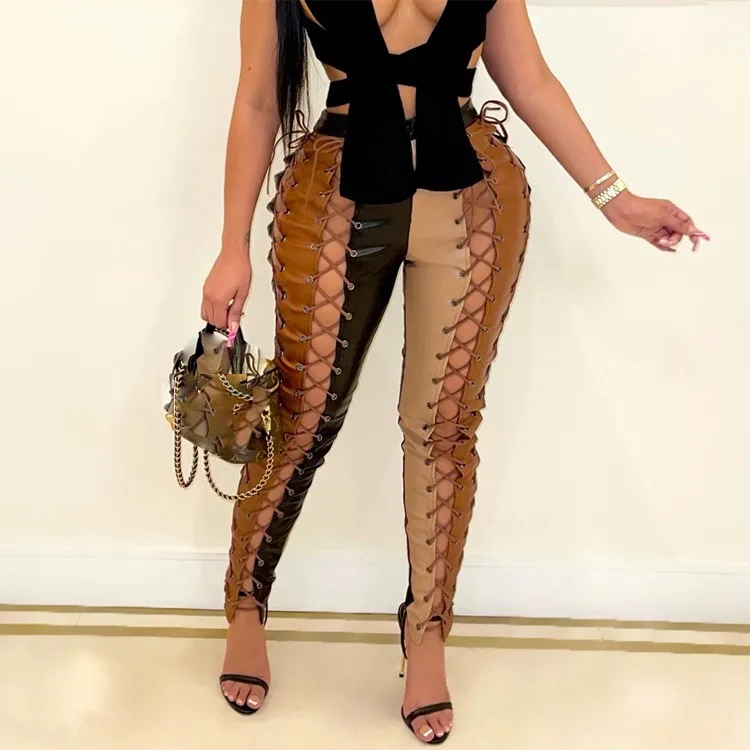2021 Winter Women Clothing Womens Chic Faux Pu Leather Split Hem Pants With Strings Women's Trousers Skinny White Long Pant, White,black
2021 Winter Women Clothing Womens Chic Faux Pu Leather Split Hem Pants With Strings Women's Trousers Skinny White Long Pant, White,black
