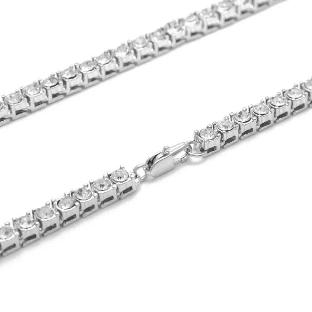 Hot Hip Hop Bling Iced Out full diamond gold silver black tennis chain stainless steel gold plated necklace
Hot Hip Hop Bling Iced Out full diamond gold silver black tennis chain stainless steel gold plated necklace