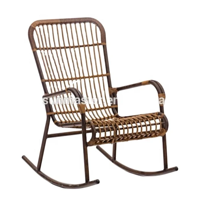 Outdoor Furniture Rattan Wicker Recliner Rocking Chair Leisure Light-WeightChair Aluminum Garden Patio Traditional Lounge Chair