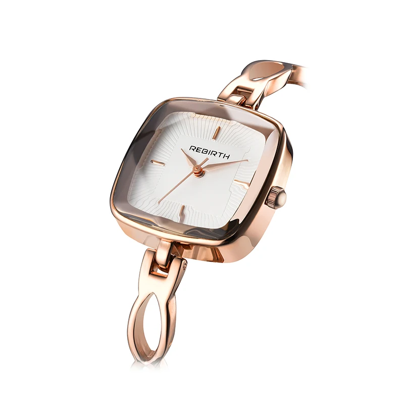 REBIRTH RE112 Lady's Quartz Bracelet Watch Simple Style Stainless Steel Band Business Watch