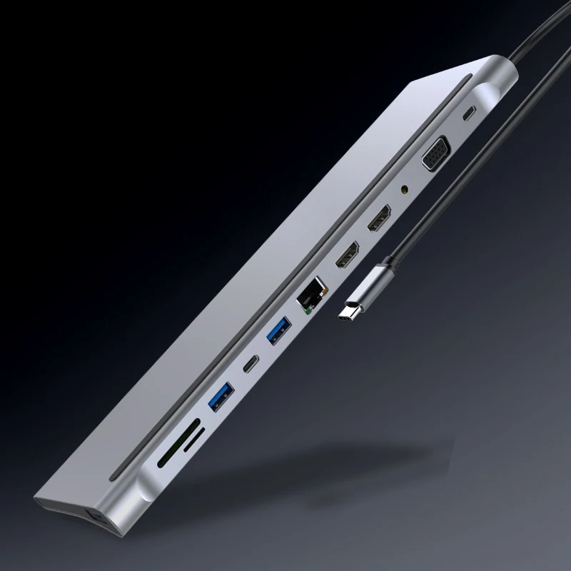 12in1 4k*2k Aluminum Shell TYPE C TO TYPE C*2+USB3.0*3+HDMI(4K30HZ)*2+SD+TF+RG45+VGA(1080P)+3.5Audio, Oem
12in1 4k*2k Aluminum Shell TYPE C TO TYPE C*2+USB3.0*3+HDMI(4K30HZ)*2+SD+TF+RG45+VGA(1080P)+3.5Audio, Oem