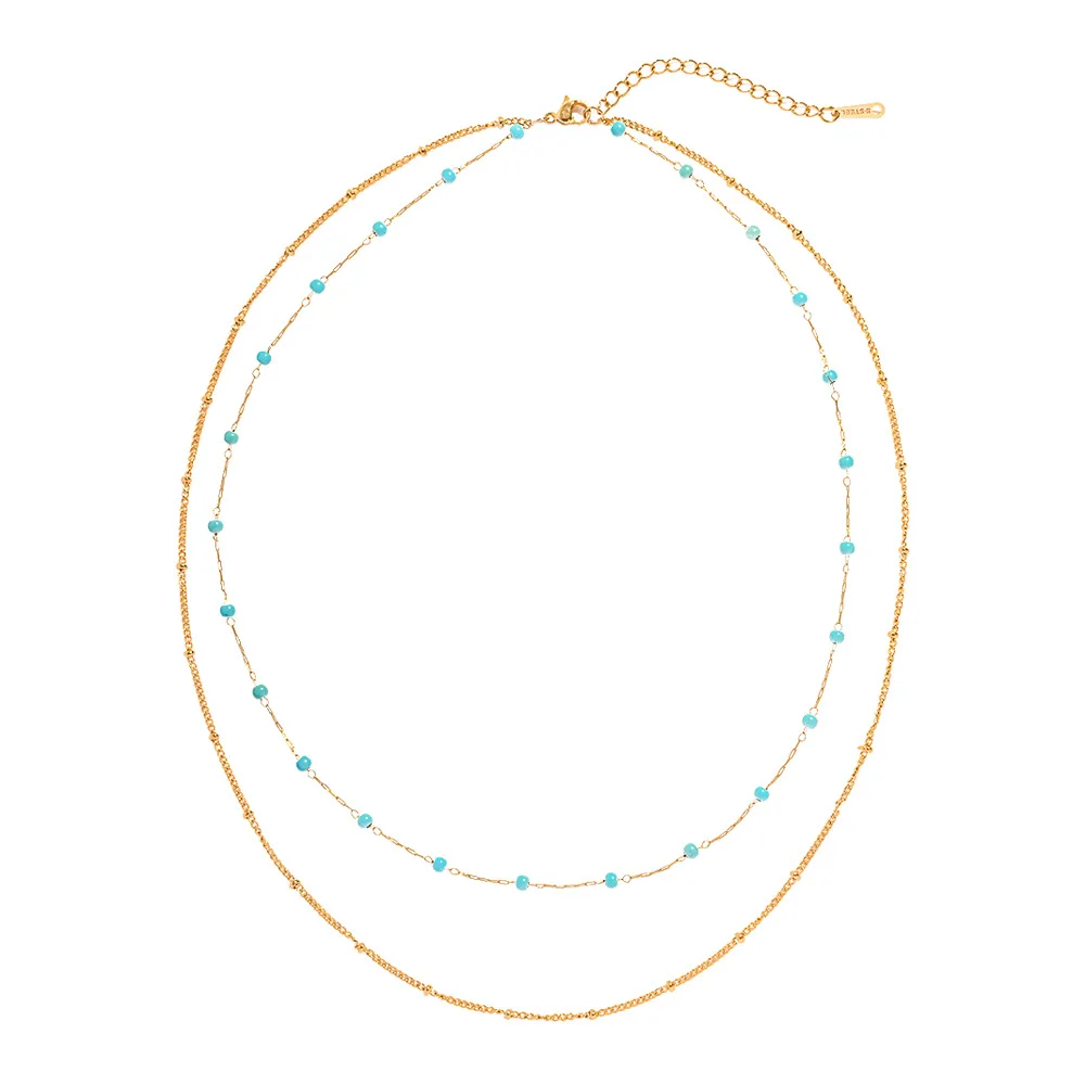 Stainless Steel Natural Stone Double Layer Necklaces Cross Border Everything Fashion Necklace
Stainless Steel Natural Stone Double Layer Necklaces Cross Border Everything Fashion Necklace