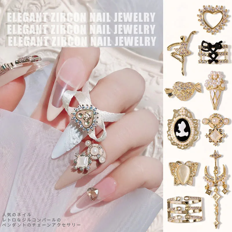 Antique Baroque Style Nail Art Charm Cubic Zircon Nail 3D Diamond Long Chain Nail Sticker DIY Art Decoration Finger Jewelry, Colorful
Antique Baroque Style Nail Art Charm Cubic Zircon Nail 3D Diamond Long Chain Nail Sticker DIY Art Decoration Finger Jewelry, Colorful