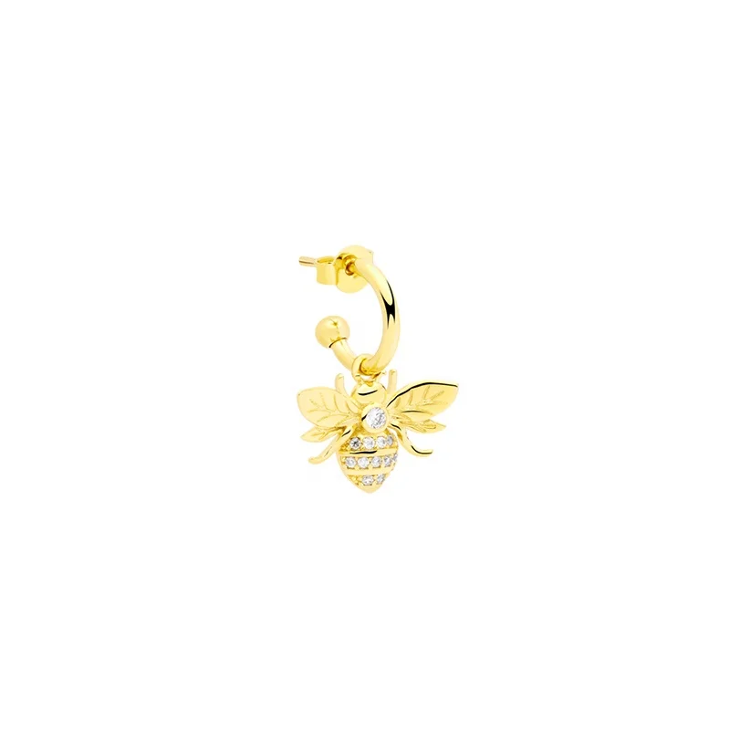 Lovely 925 Sterling Silver Piercing Small Earrings Crystal Bee C Shape Stud Earrings For Women Girls, Gold and silver
Lovely 925 Sterling Silver Piercing Small Earrings Crystal Bee C Shape Stud Earrings For Women Girls, Gold and silver