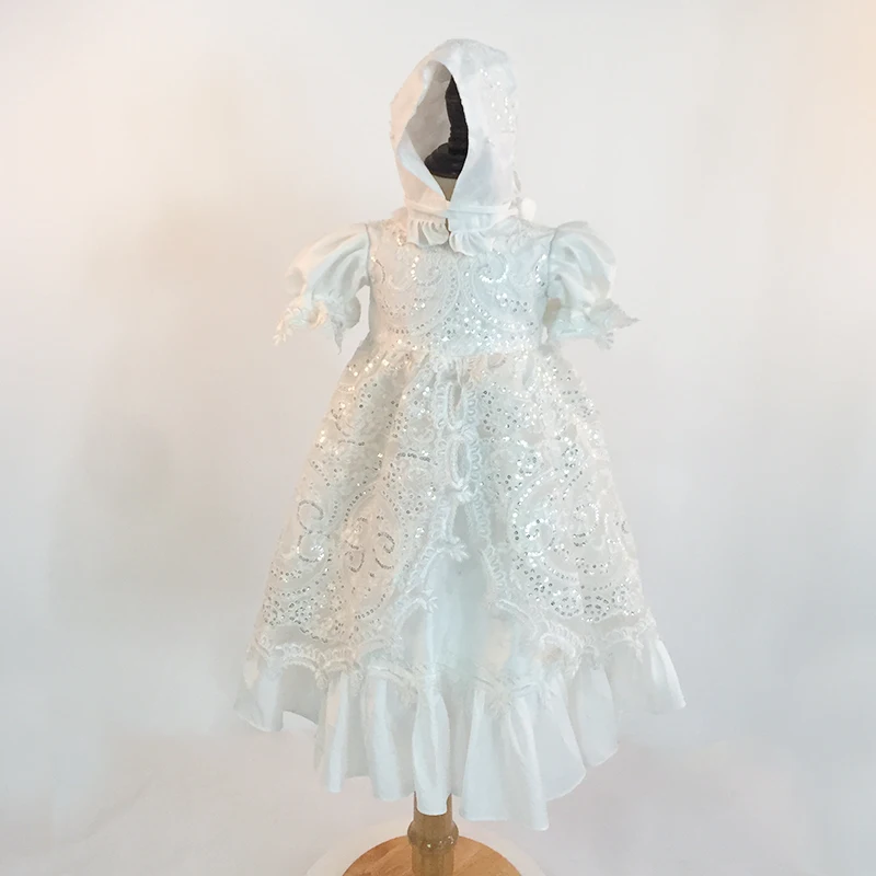 long lace baptism gown