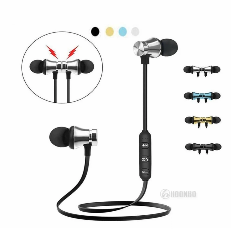 

Hot Selling XT11 Magnetic In-Ear V4.2 Wireless Blue tooth Earphones with Mic, Black/white