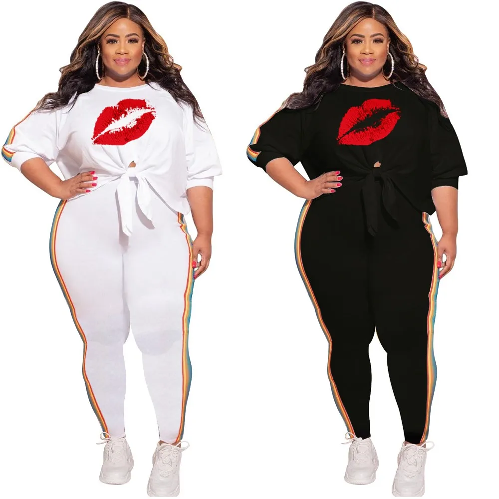 women summer clothing plus size set casual sport solid color printing top and pant two piece outfit Wholesale dropshopping, Picture color
women summer clothing plus size set casual sport solid color printing top and pant two piece outfit Wholesale dropshopping, Picture color