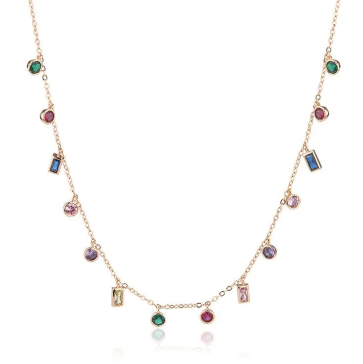 2019 New Fashion Geometric Necklace 18K Gold Plated Brass With Rainbow Zircon Pendant Necklace Jewelry For Women
2019 New Fashion Geometric Necklace 18K Gold Plated Brass With Rainbow Zircon Pendant Necklace Jewelry For Women