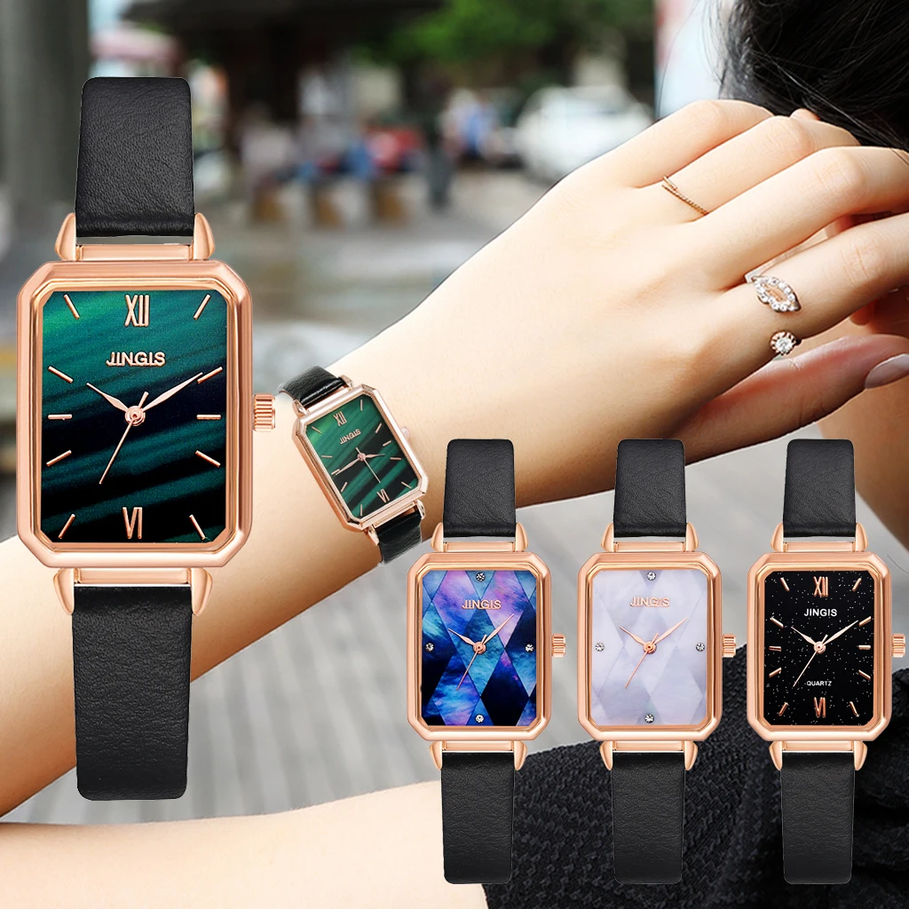 Women Fashion Vintage Leather Quartz Watch Women Simple Green Square Dial Clock Casual Ladies Dress Wristwatches Montre Feminino, As show
Women Fashion Vintage Leather Quartz Watch Women Simple Green Square Dial Clock Casual Ladies Dress Wristwatches Montre Feminino, As show