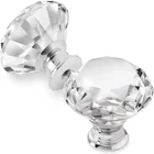 Drawer Glass Pull Glass Pull Handle Drawer Knobs Diamond Shaped Crystal Glass 30mm Cabinet Knobs Pull Handles