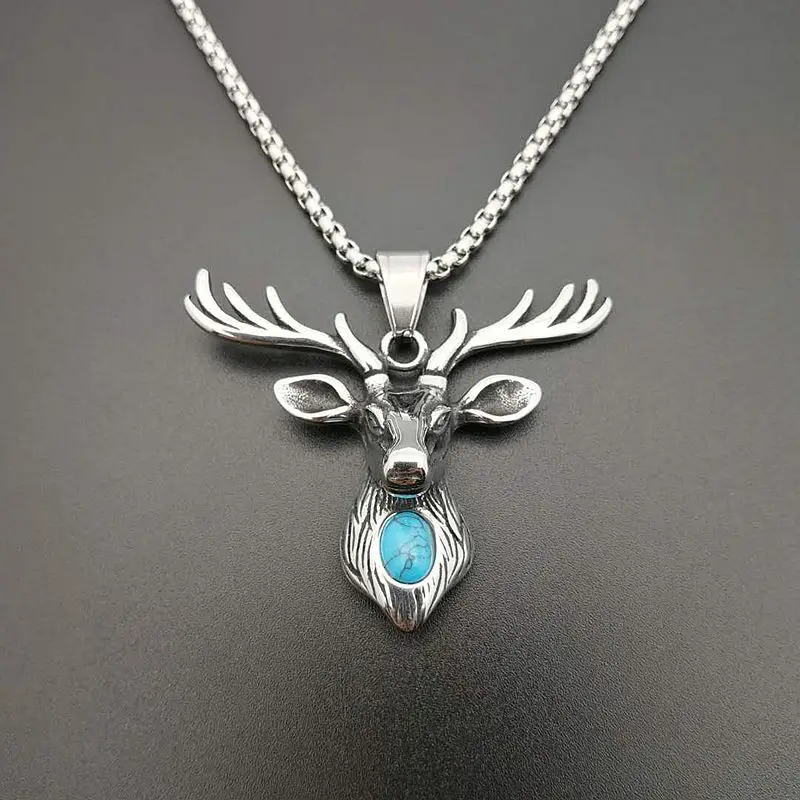 High Quality Cute Design Stainless Steel Titanium Vintage Turquoise Deer Charm Pendant Necklace Women Men
High Quality Cute Design Stainless Steel Titanium Vintage Turquoise Deer Charm Pendant Necklace Women Men