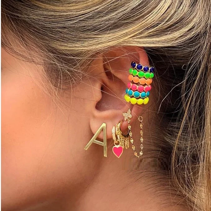 Fashion 1 piece ear cuff gold plated single sale colorful clip on earring for girls women, Picture
Fashion 1 piece ear cuff gold plated single sale colorful clip on earring for girls women, Picture
