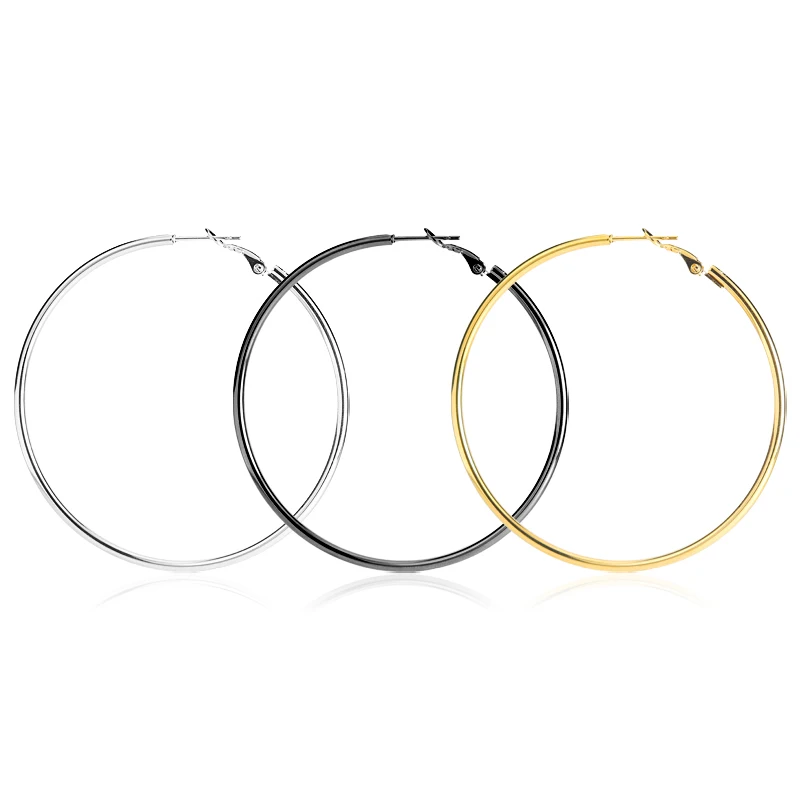New arrival large round big hoop earrings for women stainless steel ear cuff indian jewellery geometric metal ring earrings, Silver color
New arrival large round big hoop earrings for women stainless steel ear cuff indian jewellery geometric metal ring earrings, Silver color