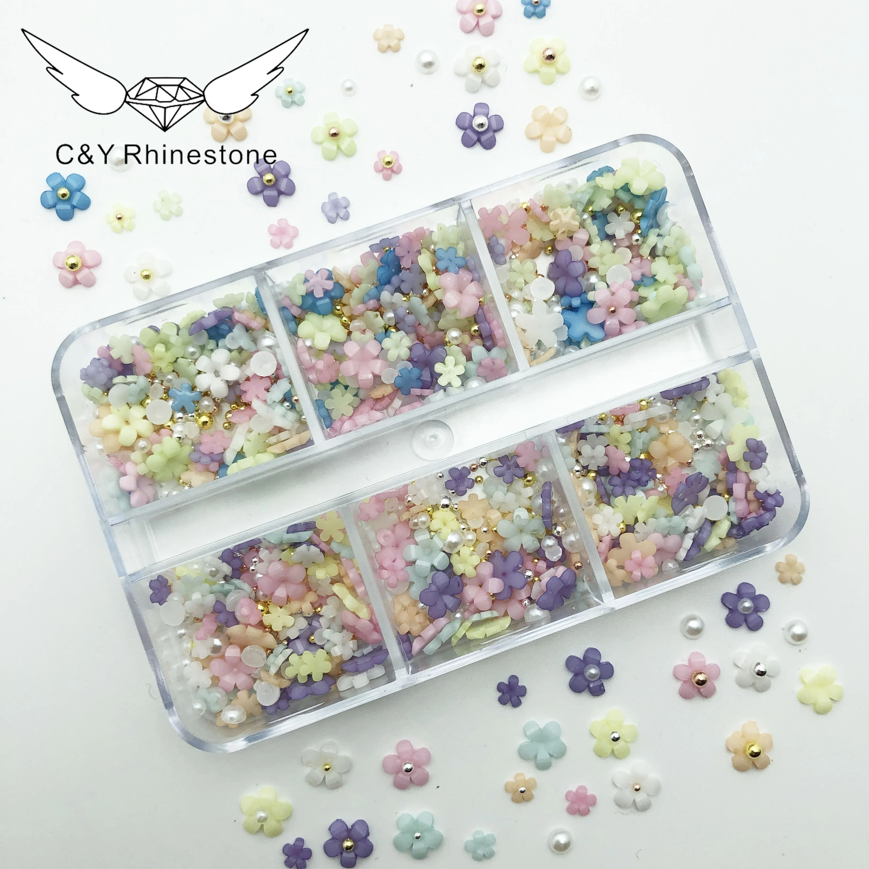 CY Resin Small Flower Small Steel Ball Half-Round Pearl Size Mixed Color Nail Ornament
CY Resin Small Flower Small Steel Ball Half-Round Pearl Size Mixed Color Nail Ornament