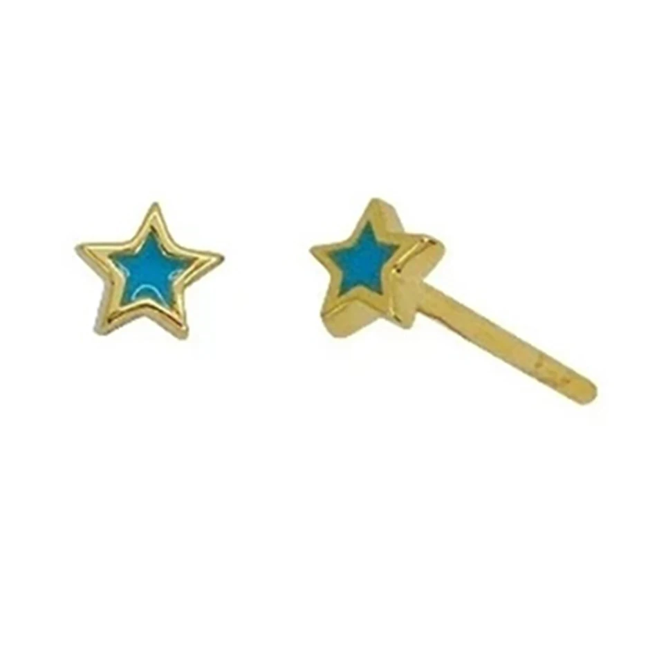 Silver Earrings Jewelry Wholesale 925 Sterling Silver 18k Gold Plated Blue Enamel Star Stud Earrings
Silver Earrings Jewelry Wholesale 925 Sterling Silver 18k Gold Plated Blue Enamel Star Stud Earrings