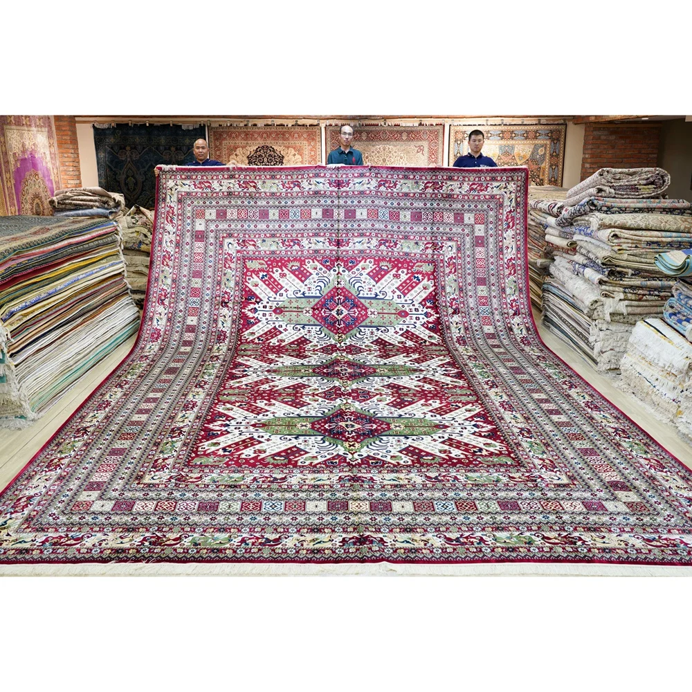 YILONG 14'x20' Huge Villa Silk Handmade Oversize Large Rug Palace Handmade Kashmir Carpet
YILONG 14'x20' Huge Villa Silk Handmade Oversize Large Rug Palace Handmade Kashmir Carpet