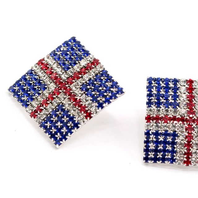 Fashion Jewelry Pave setting 3 colors uk flag crystal studs earrings for ladies jewellery Brass Earrings Studs, Gold
Fashion Jewelry Pave setting 3 colors uk flag crystal studs earrings for ladies jewellery Brass Earrings Studs, Gold