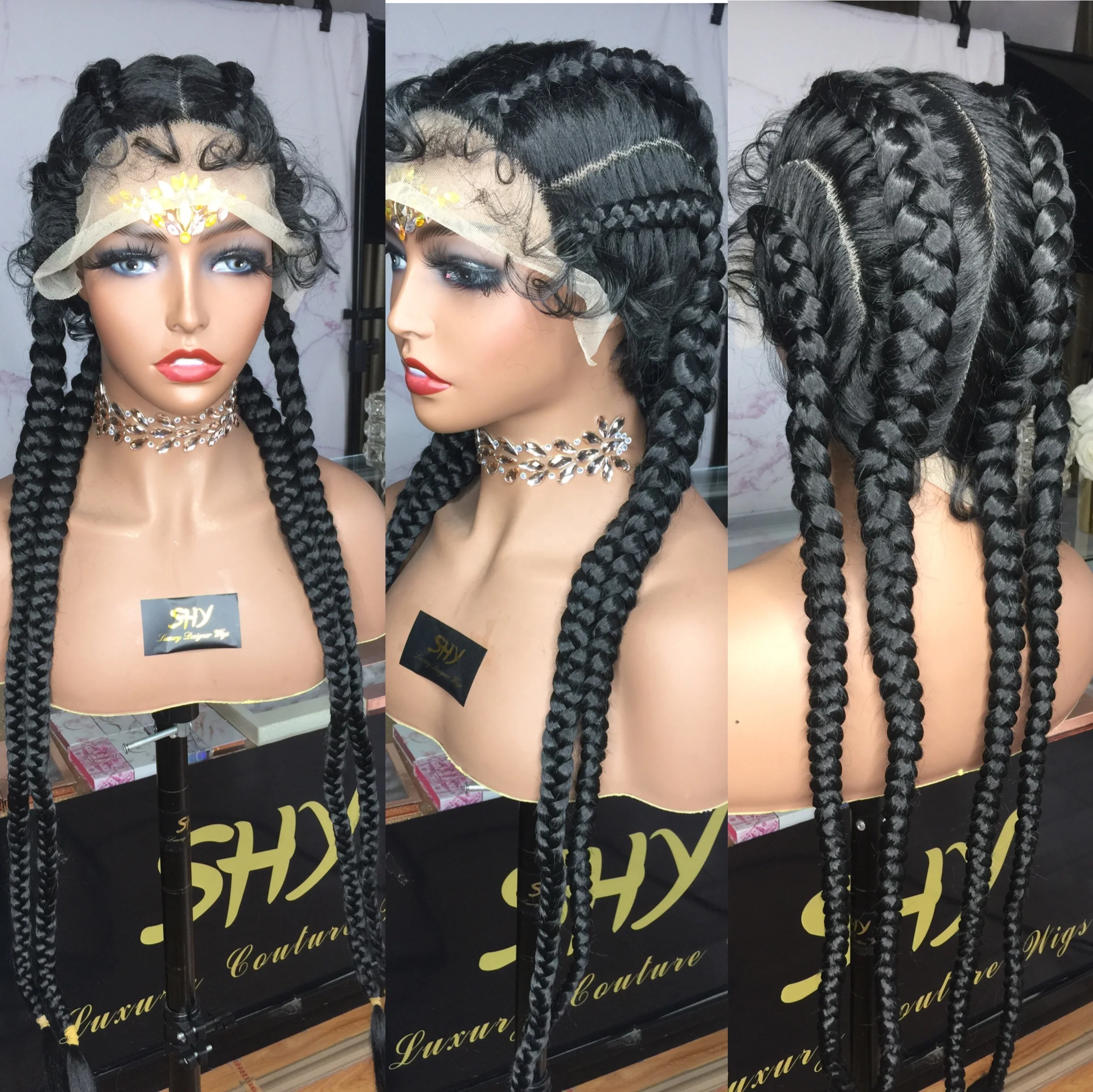 Shy Wholesale Synthetic Hair Wigs,African Braid Lace Front Wigs,26 Inches Wigs With Baby Hair For Beautiful Women On Sale
Shy Wholesale Synthetic Hair Wigs,African Braid Lace Front Wigs,26 Inches Wigs With Baby Hair For Beautiful Women On Sale