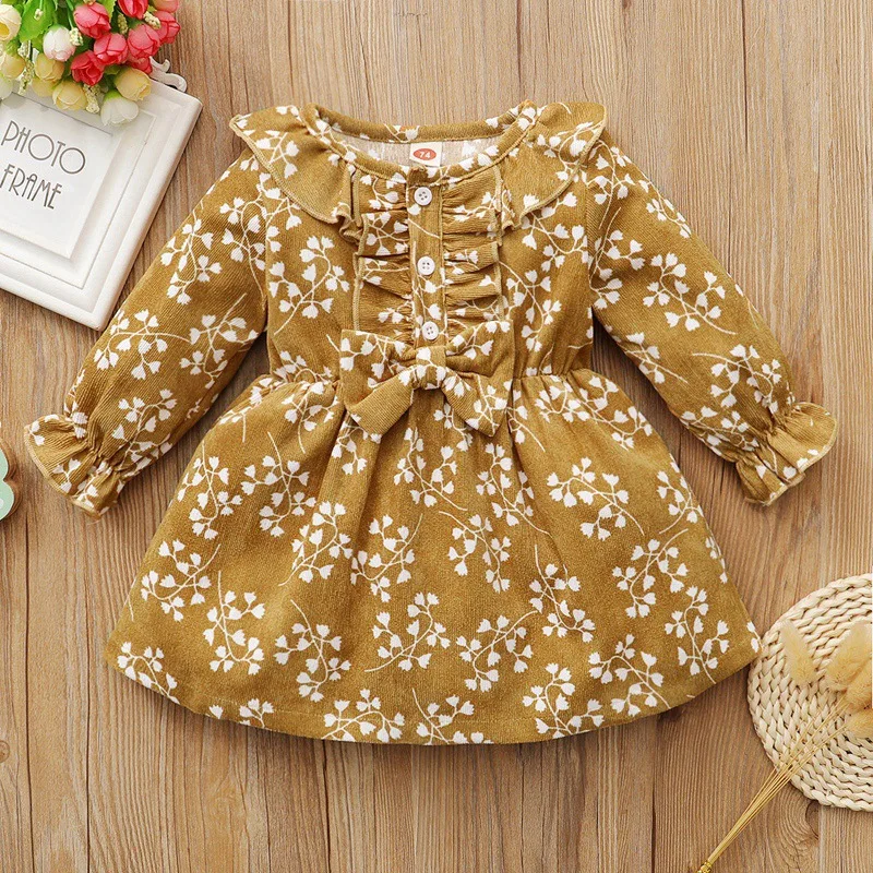 fashion yellow floral Newborn Infant Autumn Dress baby Long Sleeve flower Print Dress Outfits Clothes, As image shown
fashion yellow floral Newborn Infant Autumn Dress baby Long Sleeve flower Print Dress Outfits Clothes, As image shown