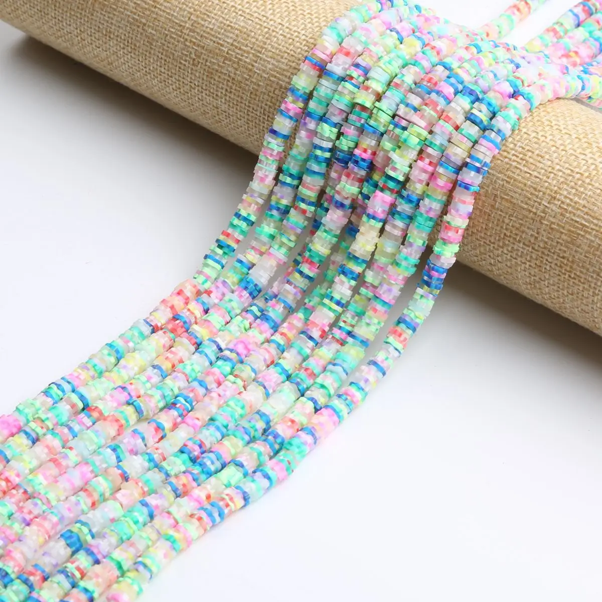 Polymer clay beads for jewelry making multi colour in one strand, As pictures
Polymer clay beads for jewelry making multi colour in one strand, As pictures