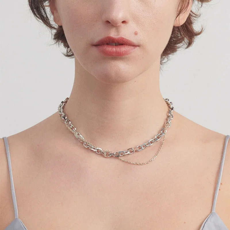 Trendy 18k gold brass cuban link chain necklace gold silver color thin chunky double layer cuban chain choker necklace lady
Trendy 18k gold brass cuban link chain necklace gold silver color thin chunky double layer cuban chain choker necklace lady