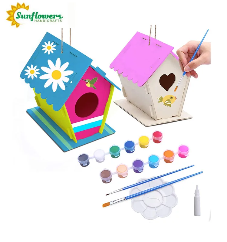 2 Pack DIY Bird House Kit, Build and Paint Backyard Wooden Birdhouse for diy crafts supplies, Natural
2 Pack DIY Bird House Kit, Build and Paint Backyard Wooden Birdhouse for diy crafts supplies, Natural
