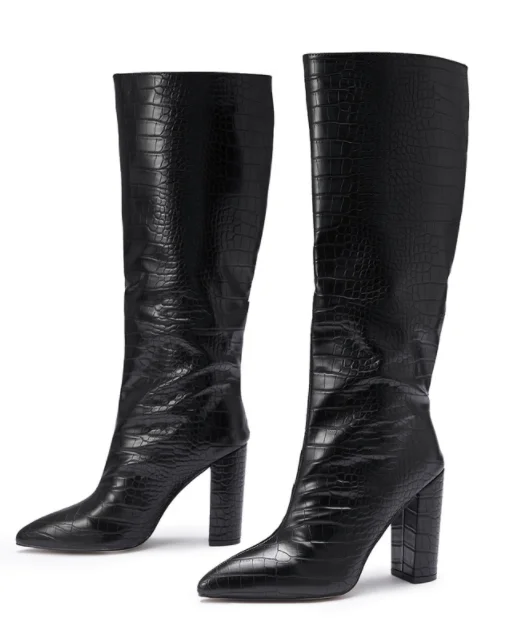 Foreign Trade Large Martin Boots European And American Show Slip On Thick Heel Pointed High Tube Knee Length Women Boots, Black
Foreign Trade Large Martin Boots European And American Show Slip On Thick Heel Pointed High Tube Knee Length Women Boots, Black