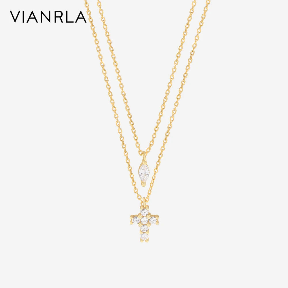 VIANRLA 925 Sterling Silver Double Layer White Zircon Cross Pendant Necklace 2023 Fashion Women Jewelry Gift Drop Shipping
VIANRLA 925 Sterling Silver Double Layer White Zircon Cross Pendant Necklace 2023 Fashion Women Jewelry Gift Drop Shipping