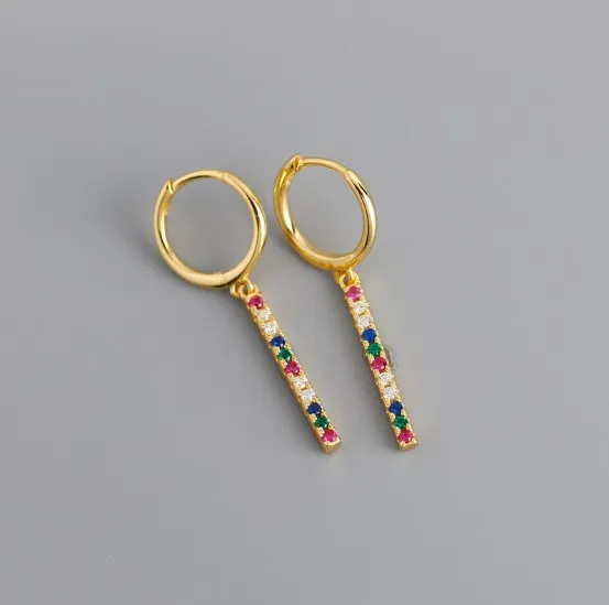 Customized 925 sterling silver hoop earring 18k gold plating earring dainty jewelry rainbow zircon earrings for women
Customized 925 sterling silver hoop earring 18k gold plating earring dainty jewelry rainbow zircon earrings for women