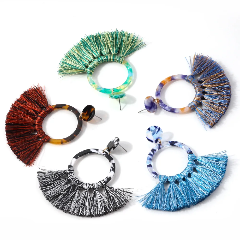 Winter Jewelry Geometric Acetate Circle Tassel Earrings Ethnic Style Multi Colorful Acrylic Circle Tassel Earrings
Winter Jewelry Geometric Acetate Circle Tassel Earrings Ethnic Style Multi Colorful Acrylic Circle Tassel Earrings
