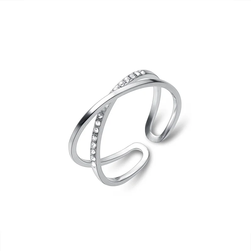 high quality 925 sterling silver jewellery double layer cross hollow zircon adjustable open smooth women ring
high quality 925 sterling silver jewellery double layer cross hollow zircon adjustable open smooth women ring