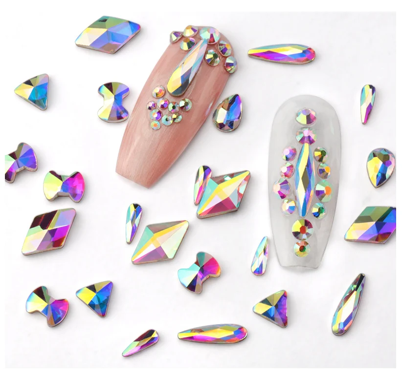 Crystal AB Decorative Diamond Gold Base Design Faces Rhinestones for Nail Art Decoration, Ab gold base design rhinestone
Crystal AB Decorative Diamond Gold Base Design Faces Rhinestones for Nail Art Decoration, Ab gold base design rhinestone