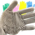 Gloves New Product Ideas 2019 BPA Free Kitchen Cleaning Scrubber Reusable Silicone Dishwashing Gloves