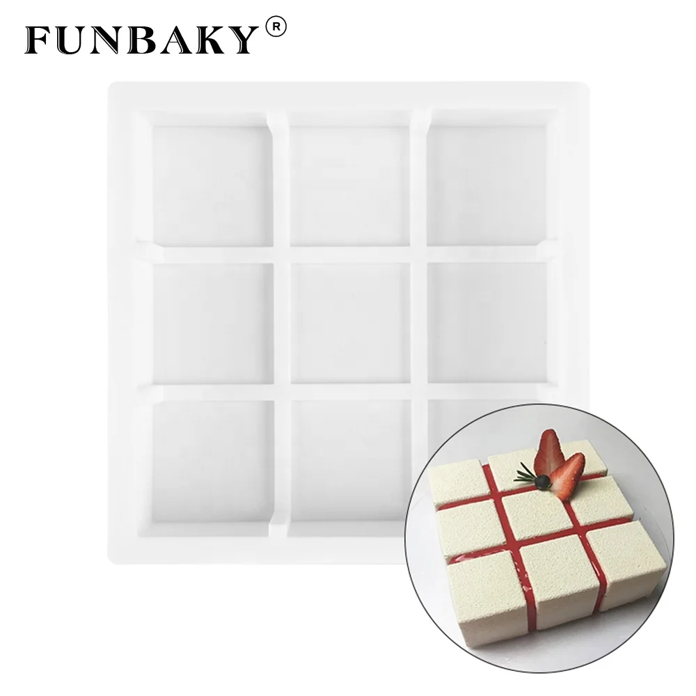 FUNBAKY Baking mold single mold square grid shape large volume cake silicone mold mousse cake mould DIY for family party, Customized color
FUNBAKY Baking mold single mold square grid shape large volume cake silicone mold mousse cake mould DIY for family party, Customized color