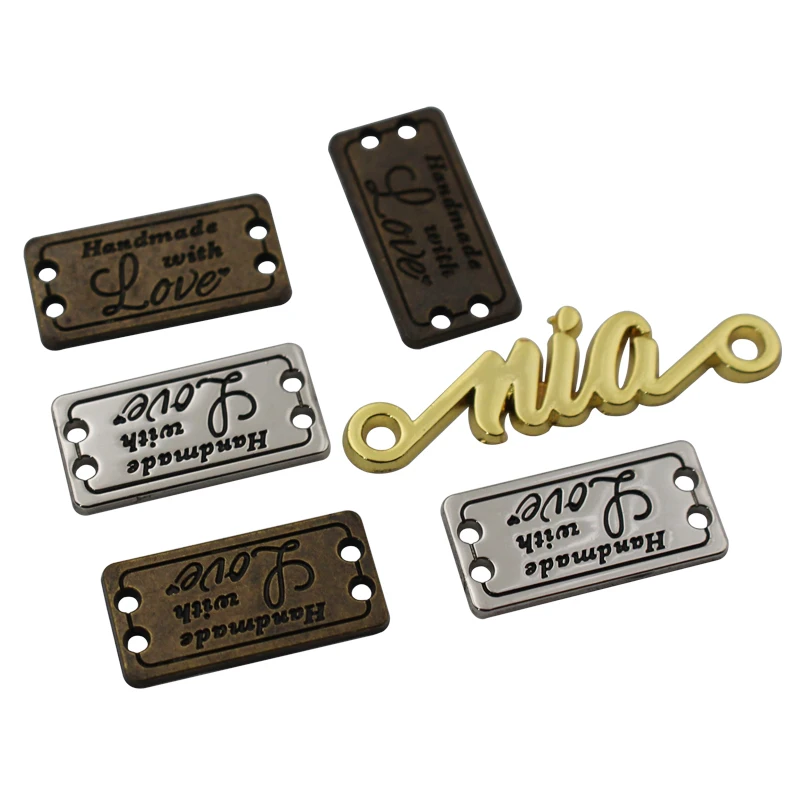 

Rectangle Garment Clothing Label Custom Engraved Logo Sew Shoe Metal Labels Logo Tags For Clothing, Gold,etc,customized