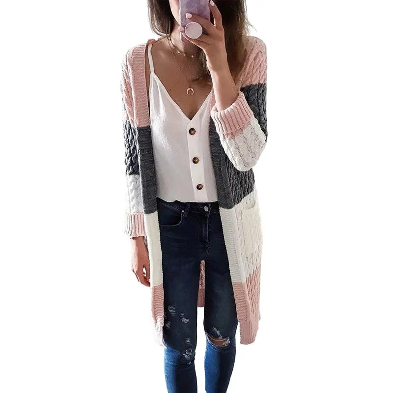 Autumn Winter Fashion Loose Cardigan Sweater Coat Striped Patchwork Color Block Long Sleeve Knitted Sweaters Streetwear
Autumn Winter Fashion Loose Cardigan Sweater Coat Striped Patchwork Color Block Long Sleeve Knitted Sweaters Streetwear