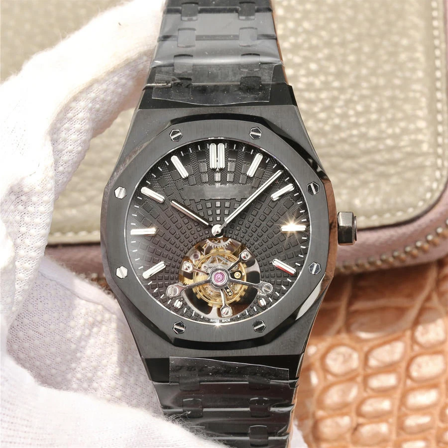 Oak Black Samurai 2924 integrated tourbillon visible movement black grid dial luminous Platinum hands luxury sport watch
Oak Black Samurai 2924 integrated tourbillon visible movement black grid dial luminous Platinum hands luxury sport watch