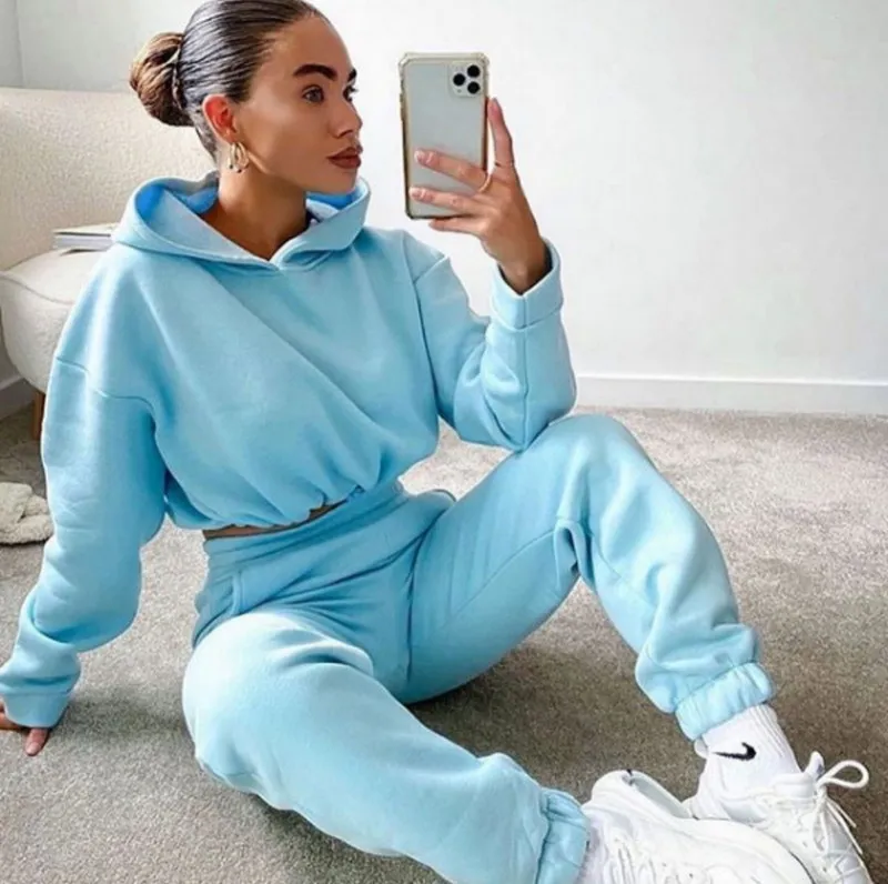 Newest Autumn Winter Sport Solid Color Pull Over Hooded Long Sleeve Activewear Set 2 Piece Tracksuits For Women, As picture
Newest Autumn Winter Sport Solid Color Pull Over Hooded Long Sleeve Activewear Set 2 Piece Tracksuits For Women, As picture