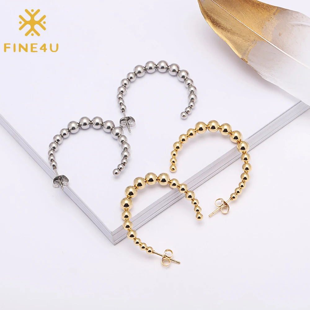2024 Ladies Fashion Trendy Gold Plated Stainless Steel Beaded Women Cc Hoop Earrings With Beads
2024 Ladies Fashion Trendy Gold Plated Stainless Steel Beaded Women Cc Hoop Earrings With Beads