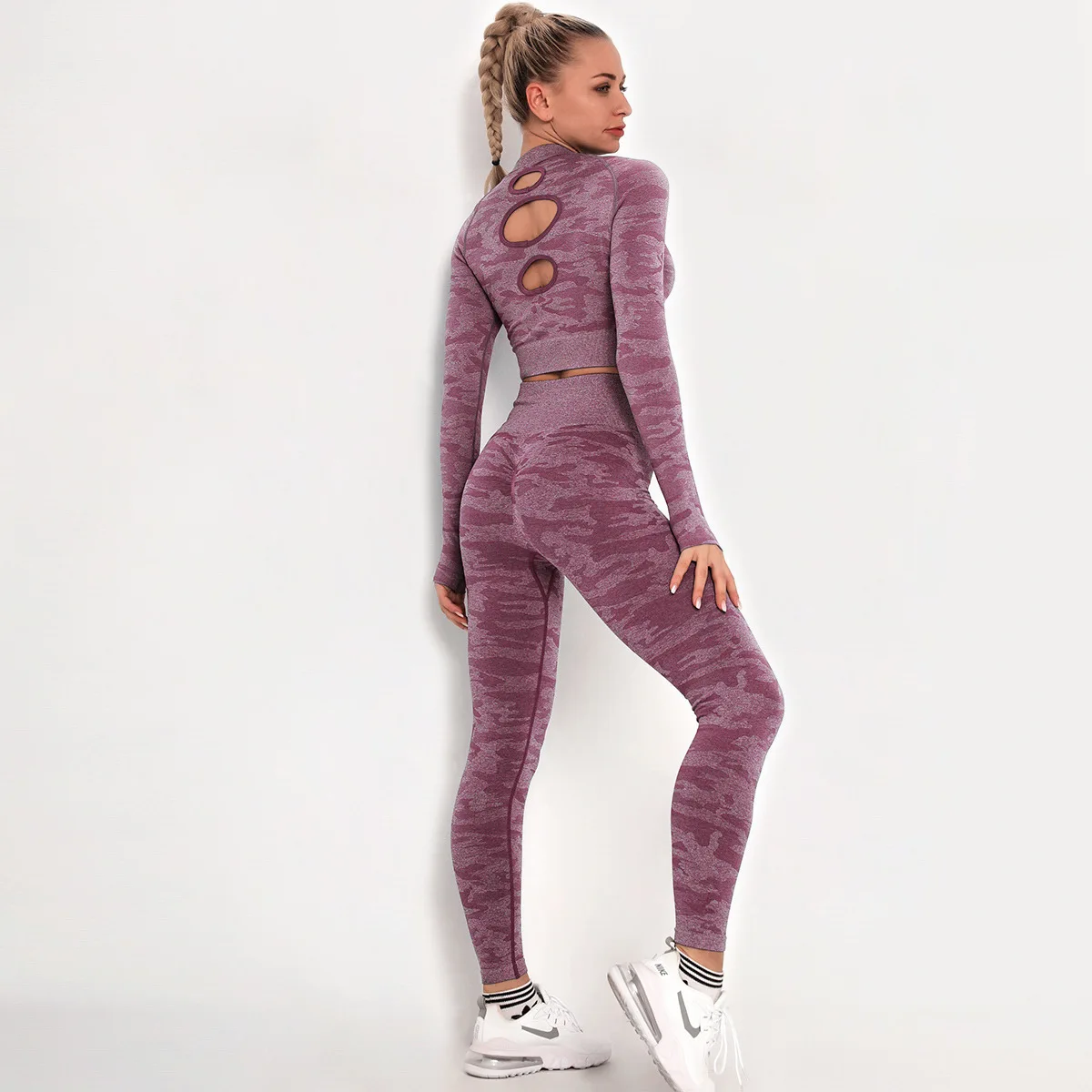 Women Fitness 2 Piece long Sleeve Crop Top Sports And Yoga long Pants Set Seamless Gym Wear Sportswear Leggings Yoga Set, Customized colors
Women Fitness 2 Piece long Sleeve Crop Top Sports And Yoga long Pants Set Seamless Gym Wear Sportswear Leggings Yoga Set, Customized colors