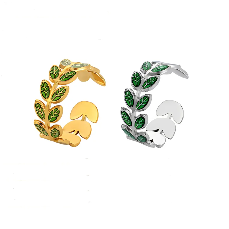 Yiwu Srui Jewelry Factory 18K Gold Plated Stainless Steel Leaves Shape Band Rings No Fade Leaf Open Rings For woman gift
Yiwu Srui Jewelry Factory 18K Gold Plated Stainless Steel Leaves Shape Band Rings No Fade Leaf Open Rings For woman gift