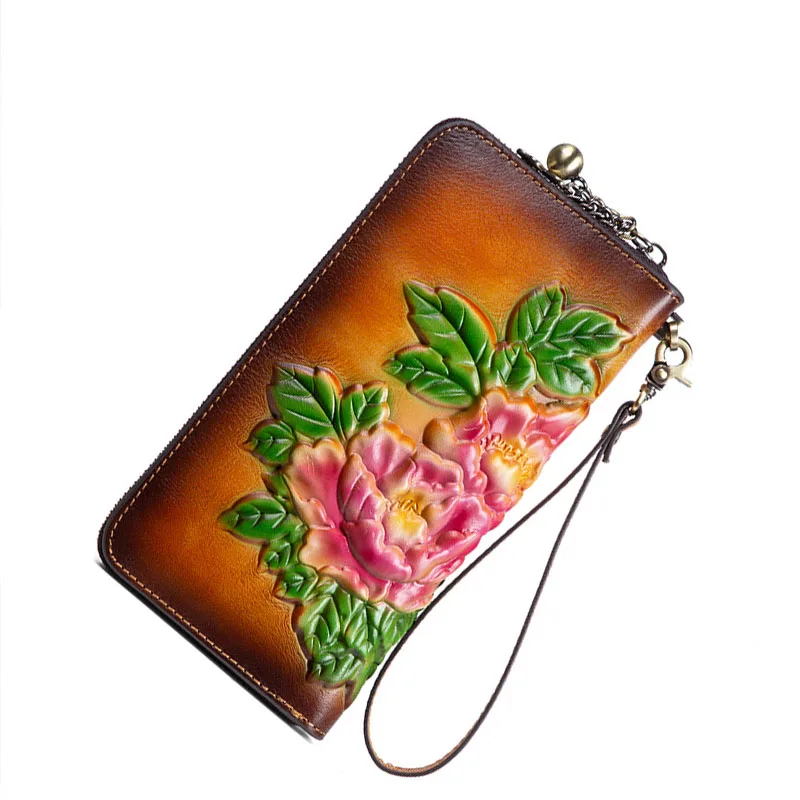 Fashion 100% Real Leather Women Embossed Flower Clutch Purse with Strap Long Handle Wallet, Coffee, yellow, gray
Fashion 100% Real Leather Women Embossed Flower Clutch Purse with Strap Long Handle Wallet, Coffee, yellow, gray