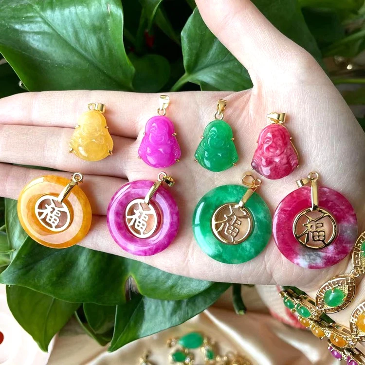 wholesale jade gold plated pendant jewelry real jade iced out yellow blue pink jade stone pendant Chinese Maitreya necklace
wholesale jade gold plated pendant jewelry real jade iced out yellow blue pink jade stone pendant Chinese Maitreya necklace