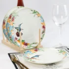 Embossed bird bone porcelain plate hotel restaurant household tableware