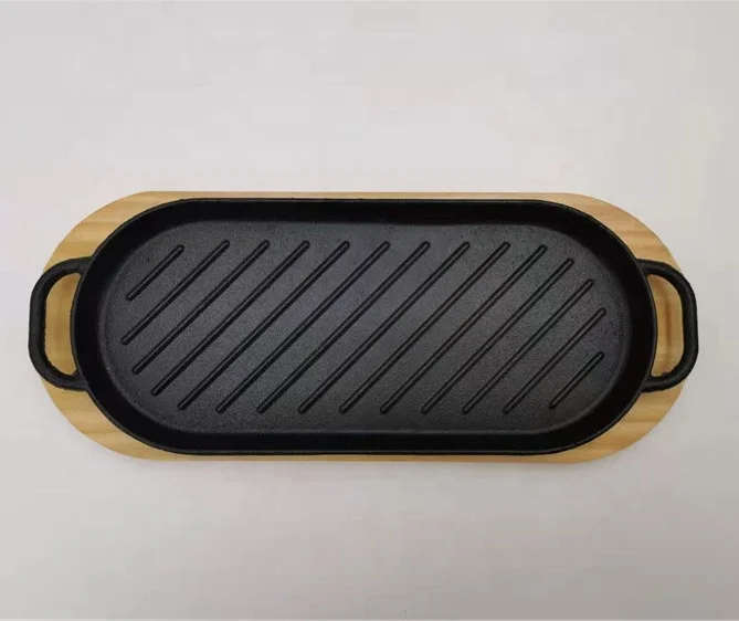 Oval Binaural Cast Iron Steak Grill Pan Iron grill plate Home barbecue plate cast iron hot plate, Black
Oval Binaural Cast Iron Steak Grill Pan Iron grill plate Home barbecue plate cast iron hot plate, Black