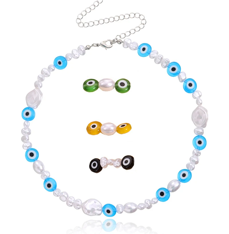 Women bohemian jewelry summer beach acrylic pearl beed choker colorful evil eye necklace
Women bohemian jewelry summer beach acrylic pearl beed choker colorful evil eye necklace