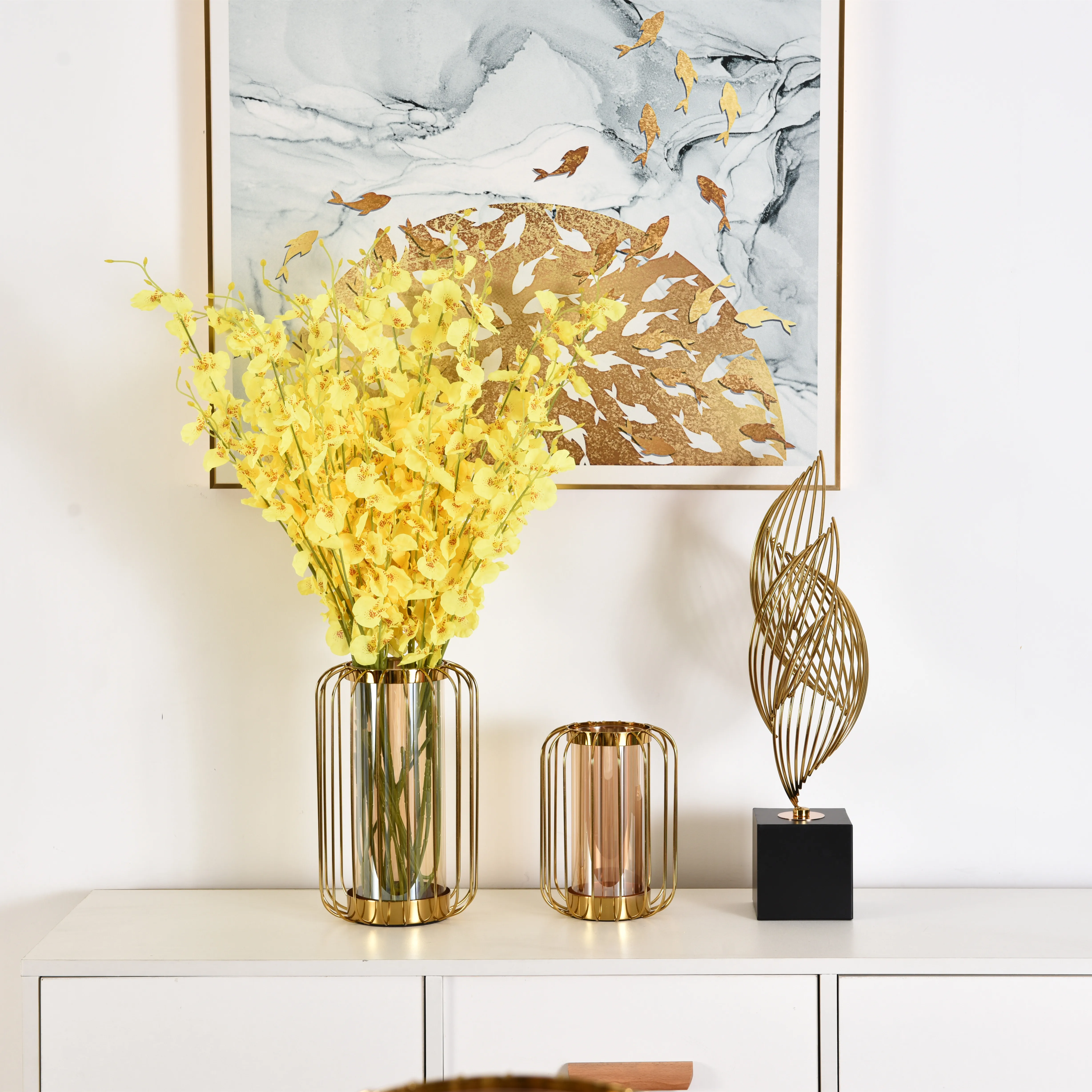 Nordic the lantern shape Flower holder metal stands glass mexican vases for flowers modern, 1 color
Nordic the lantern shape Flower holder metal stands glass mexican vases for flowers modern, 1 color