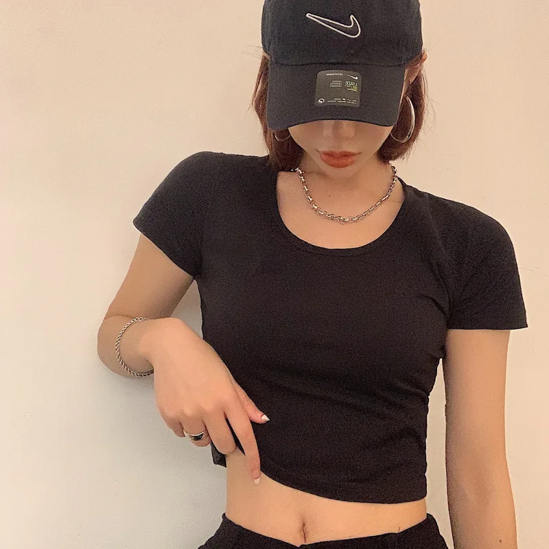 Spot wholesale t-shirt women's short-sleeved women's Korean style tight round neck cropped crop top, Picture shows
Spot wholesale t-shirt women's short-sleeved women's Korean style tight round neck cropped crop top, Picture shows