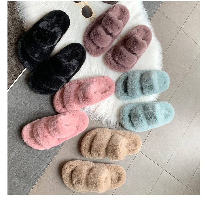 womens fur slider slippers