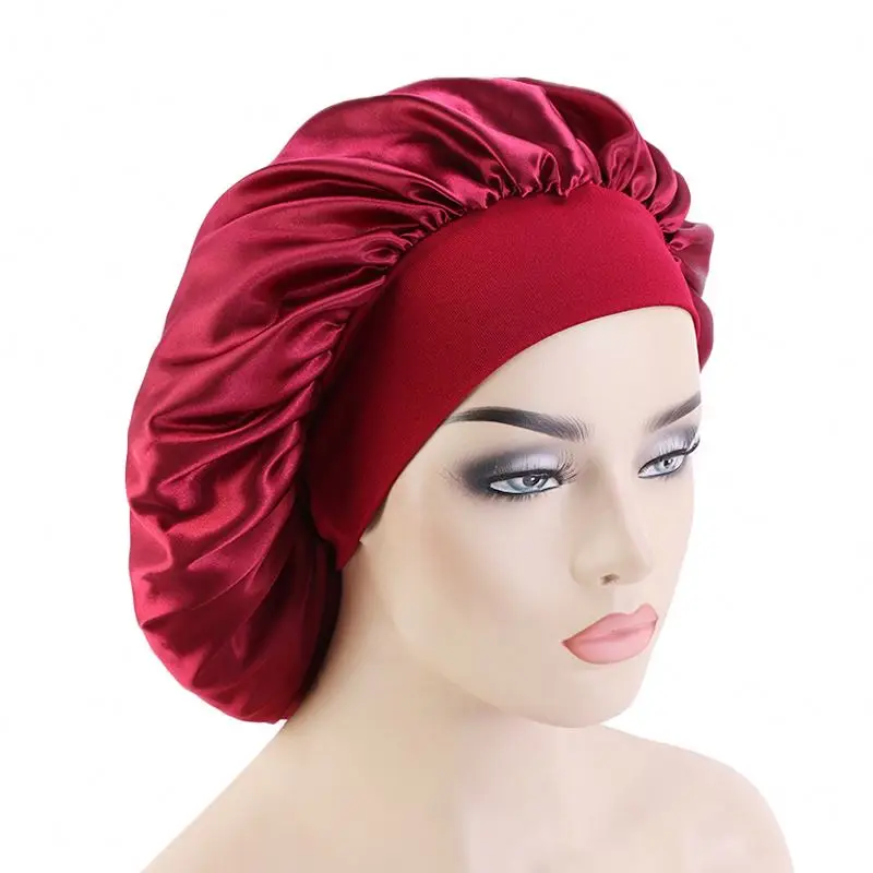 Wholesale High Quality Elastic Band Polyester Big Size Wide Band Adjustable Bonnet Hair Cover Bonnet Satin Sleep Cap Bonnet
Wholesale High Quality Elastic Band Polyester Big Size Wide Band Adjustable Bonnet Hair Cover Bonnet Satin Sleep Cap Bonnet